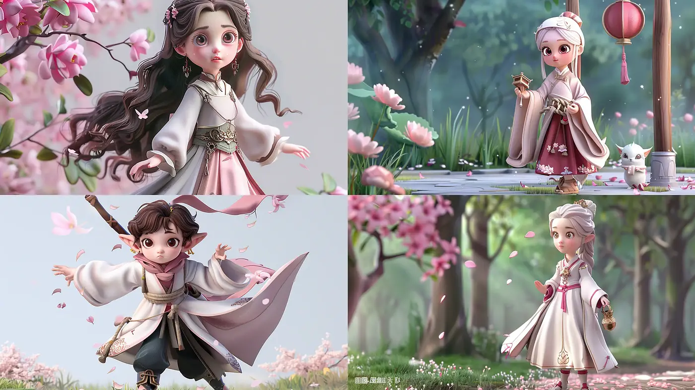 Enchanted Springtime Anime Elegance with a Touch of Magic - Midjourney sref style
