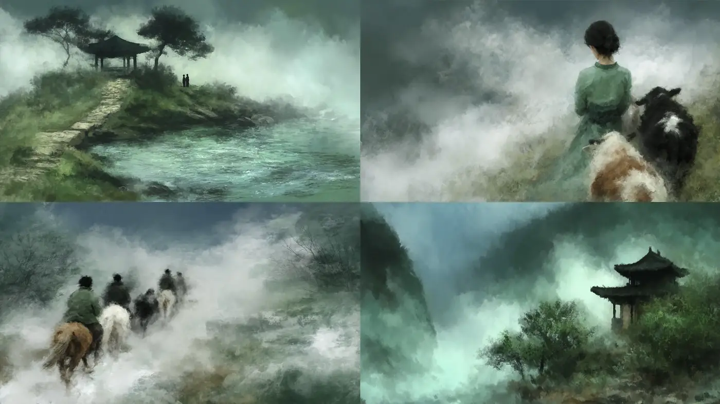 Mystical Landscapes with Ethereal Elements - Midjourney sref style