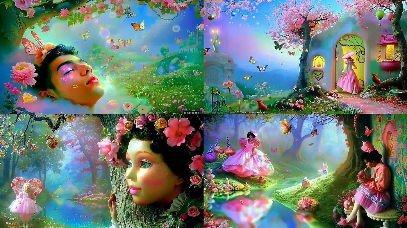Dreamy Enchantment in a Whimsical Garden - Midjourney sref style