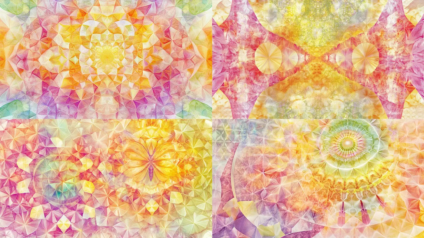 Kaleidoscopic Radiance: A Symphonic Blend of Color and Fractal Geometry - Midjourney sref style