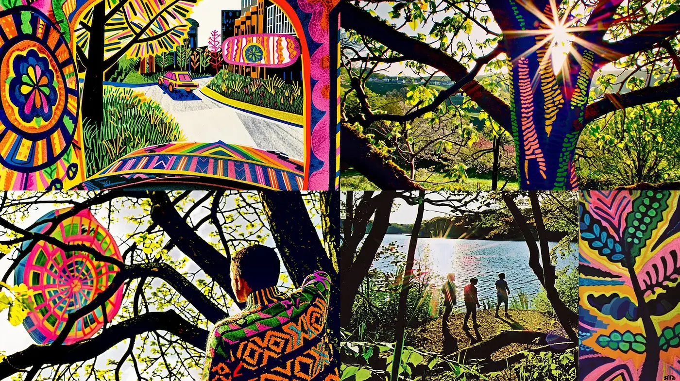 Vibrant and Whimsical Nature Fusion - Midjourney sref style