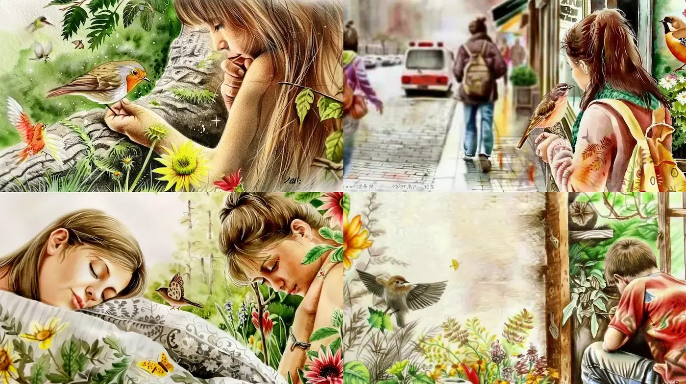 Whimsical and Lush Illustrative Art with Nature Themes - Midjourney sref style