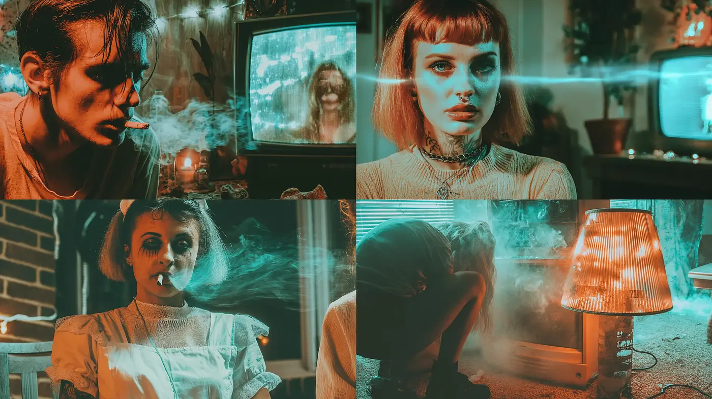 Eerie and Atmospheric Retro Aesthetic with a Touch of Surrealism - Midjourney sref style