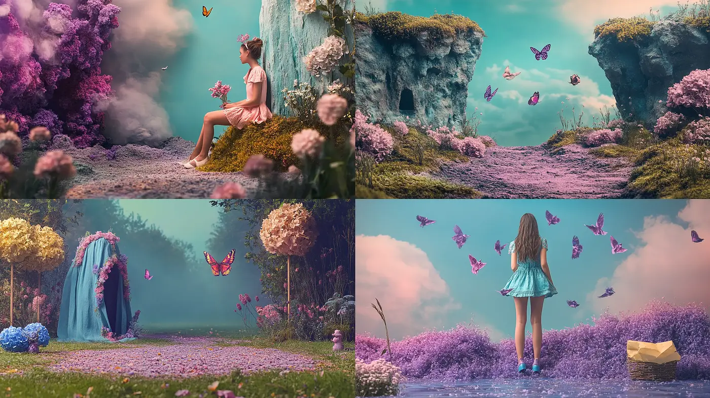 Ethereal Dreamscape with Surrealist Whimsy - Midjourney sref style