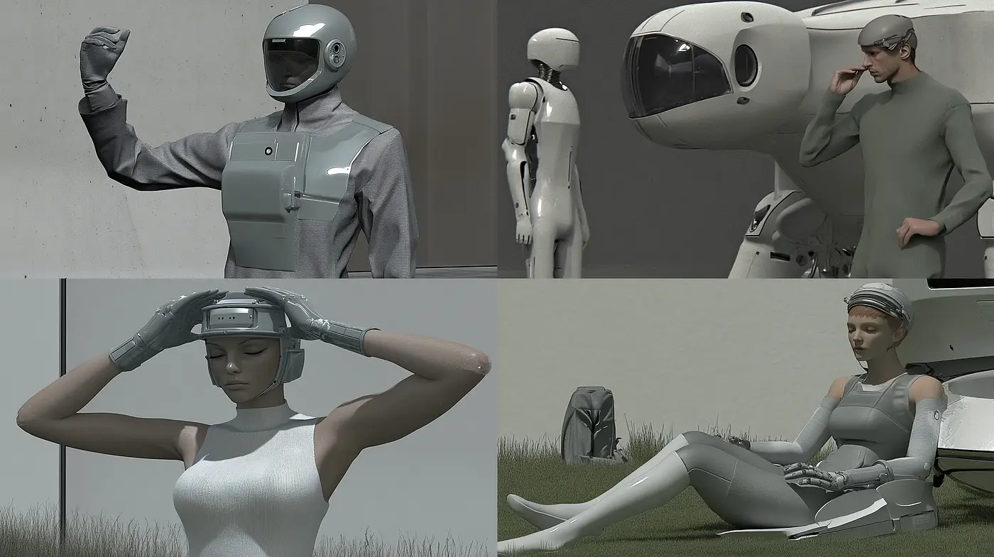 Futuristic Serenity: A Blend of Smooth Forms and Monochromatic Harmony - Midjourney sref style