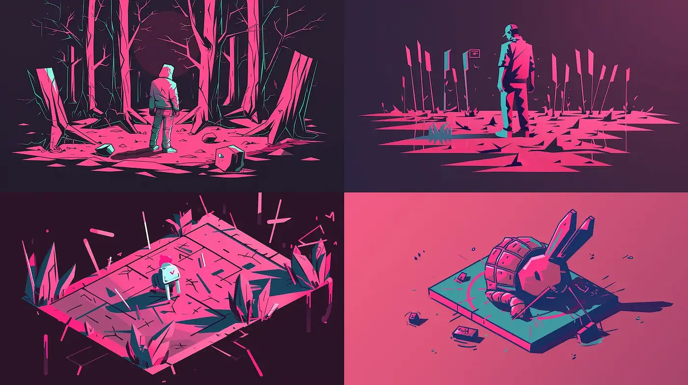 Vibrant, Surreal Illustrations with a Retro-Futuristic Aesthetic - Midjourney sref style