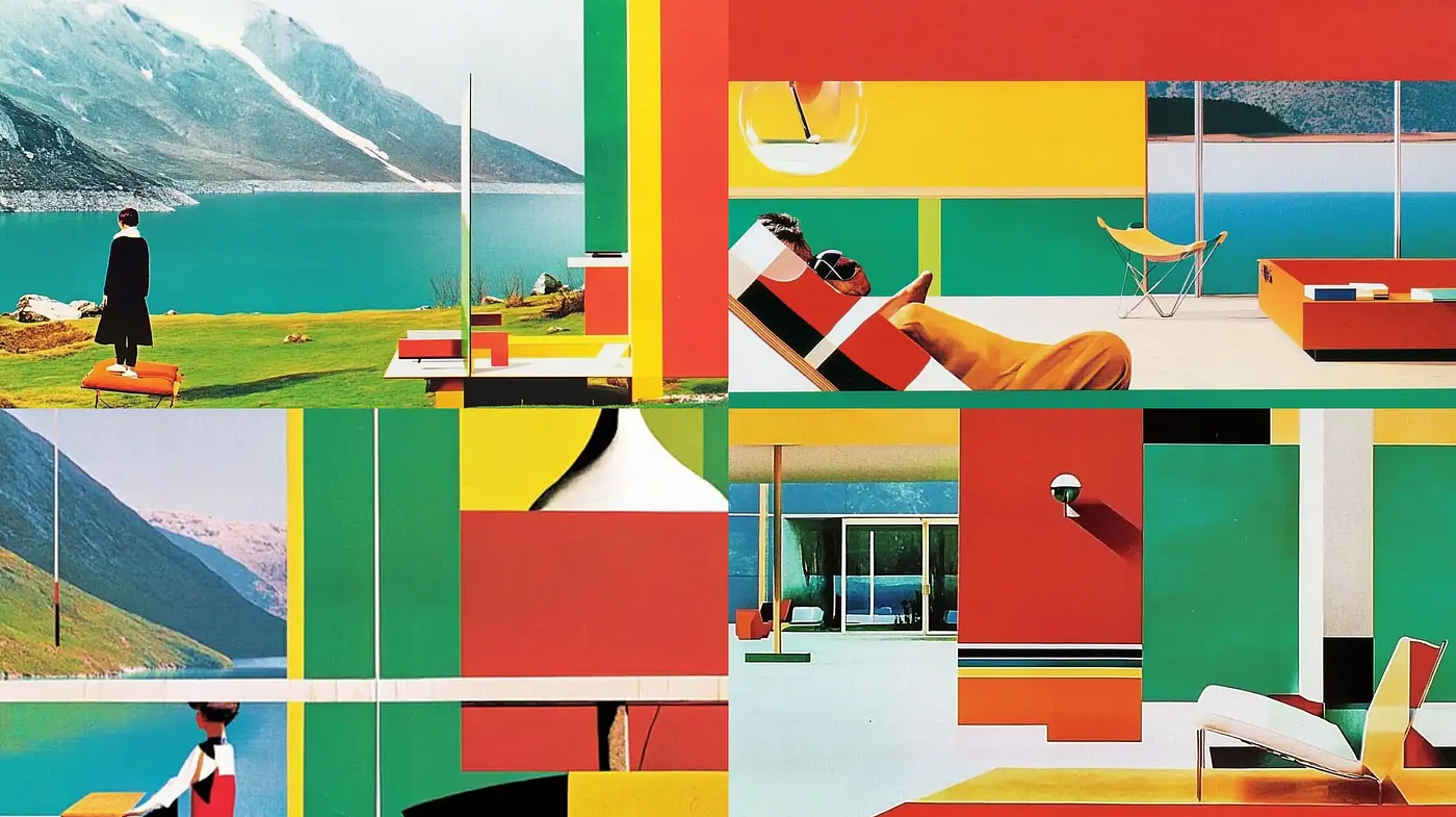 Vibrant Geometric Abstraction in Contemporary Settings - Midjourney sref style