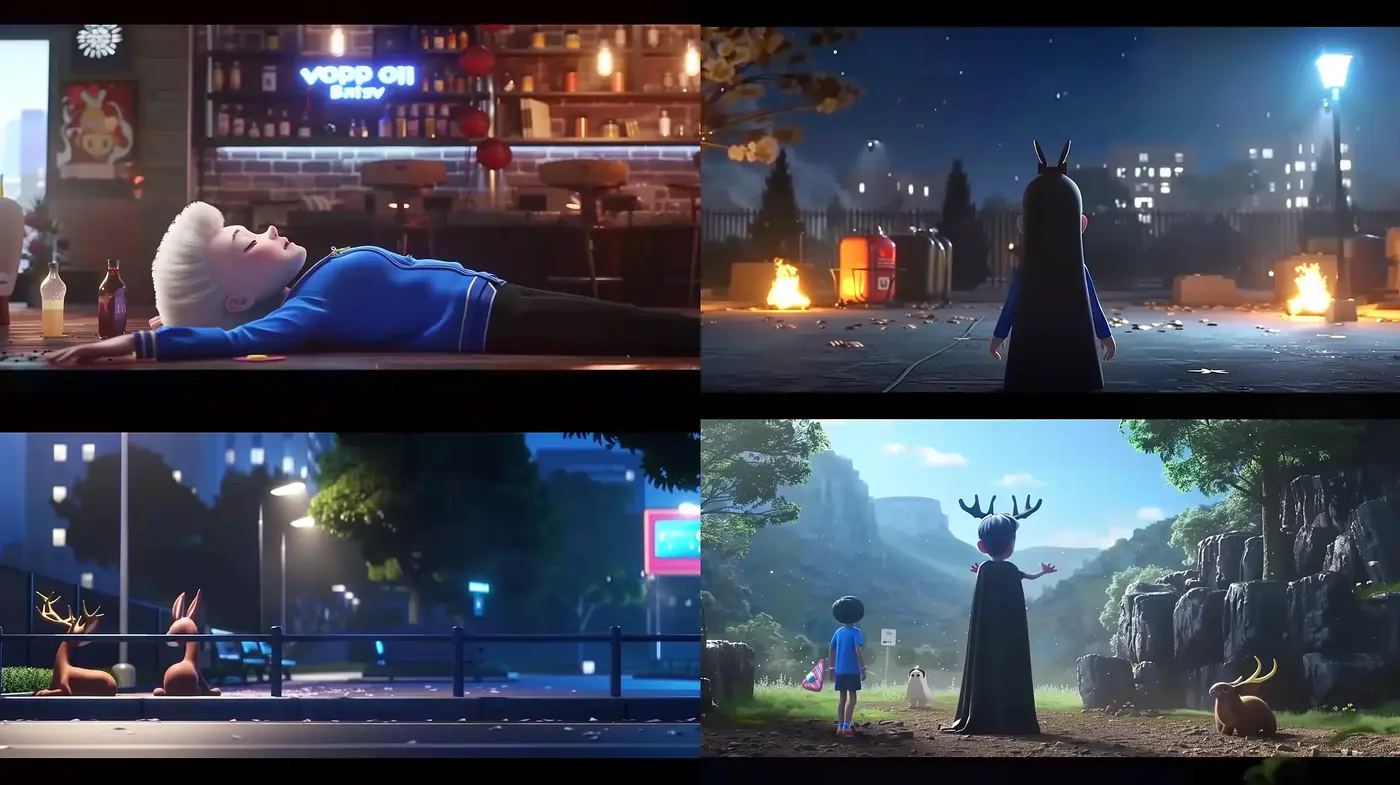 Cinematic Midnight Hues: A Cohesive Blend of Animation and Nocturnal Ambience - Midjourney sref style