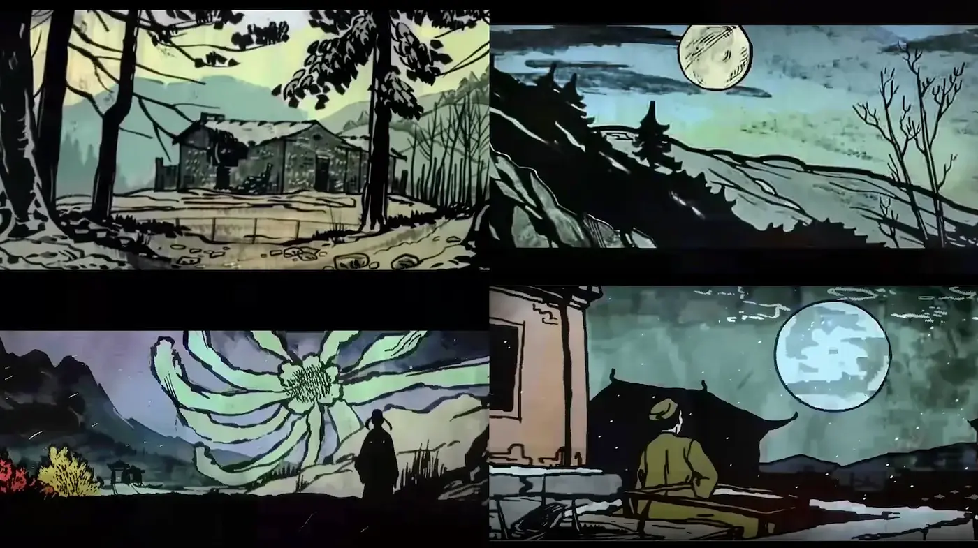 Stylized Illustrations with Atmospheric Elements and Ethereal Textures - Midjourney sref style