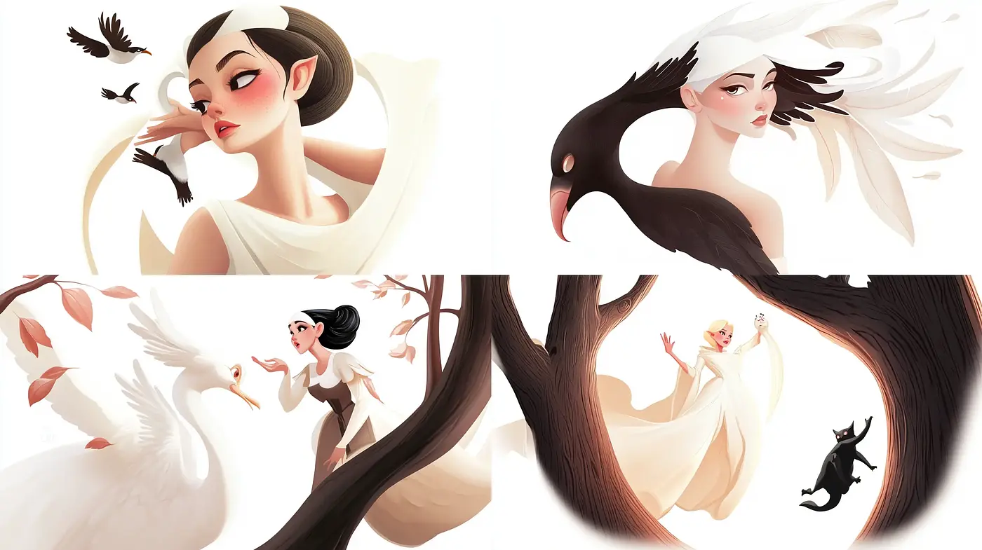 Ethereal Grace and Poetic Elegance in Artistic Stylization - Midjourney sref style