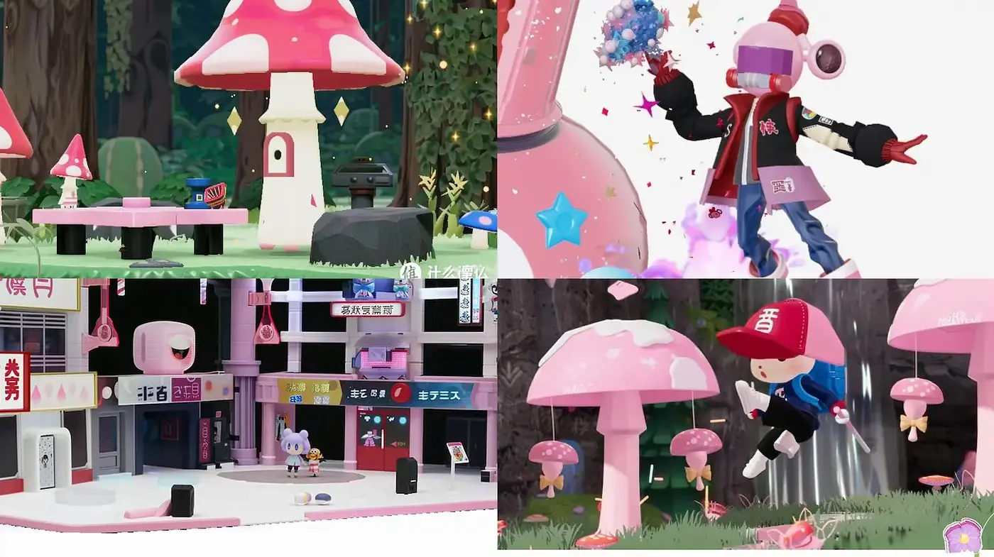Whimsical and Playful Digital Landscape with Nostalgic Elements - Midjourney sref style