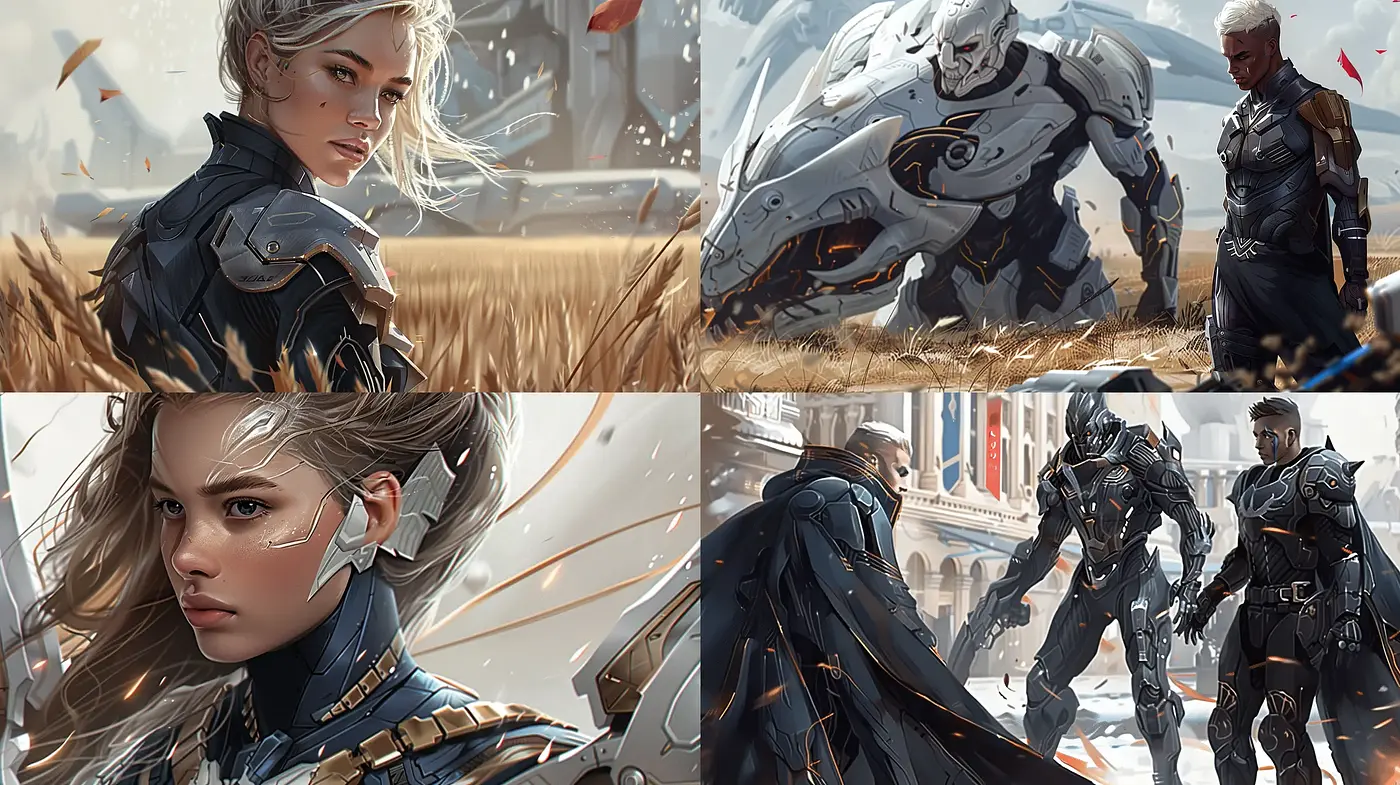 Futuristic Elegance with a Painterly Finish - Midjourney sref style