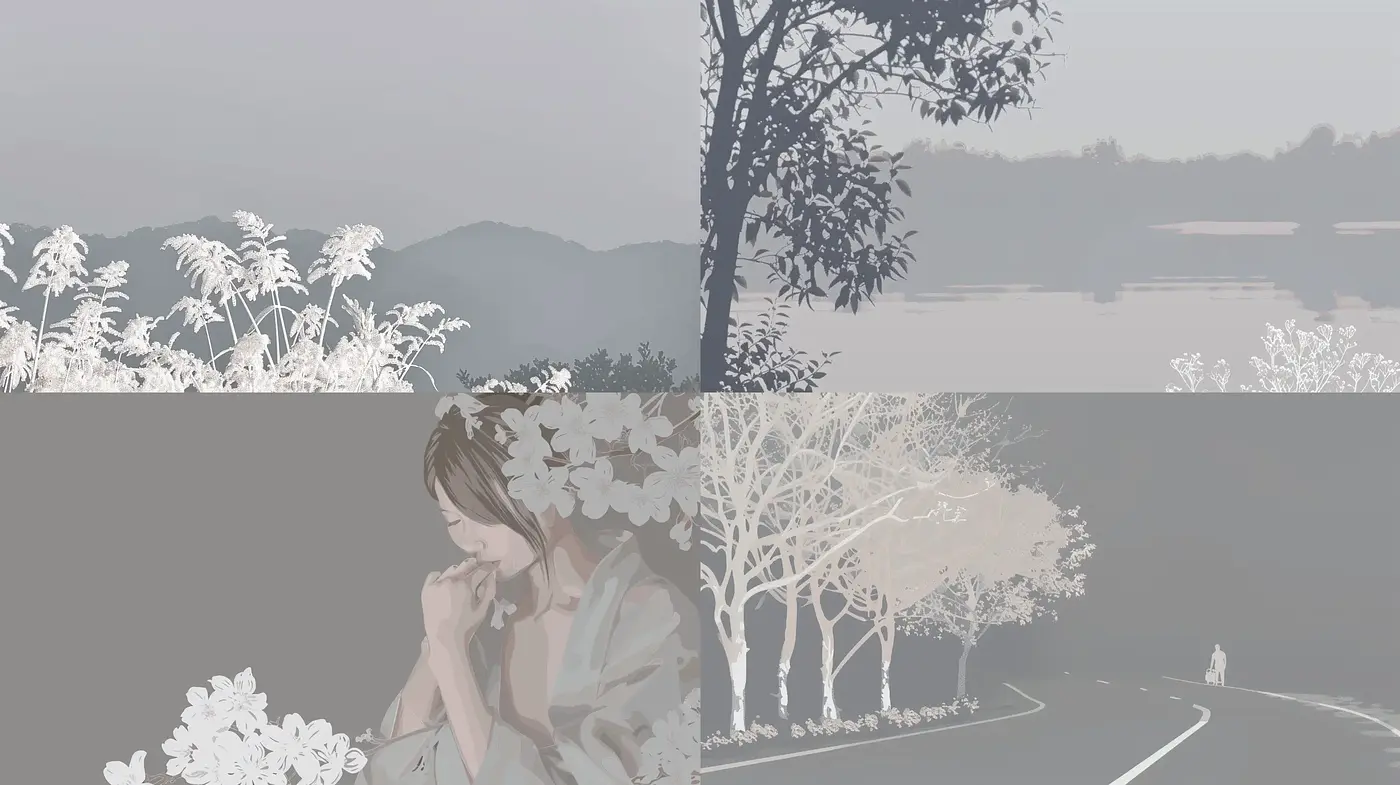 Ethereal Monochromatic Dreamscape - Midjourney sref style