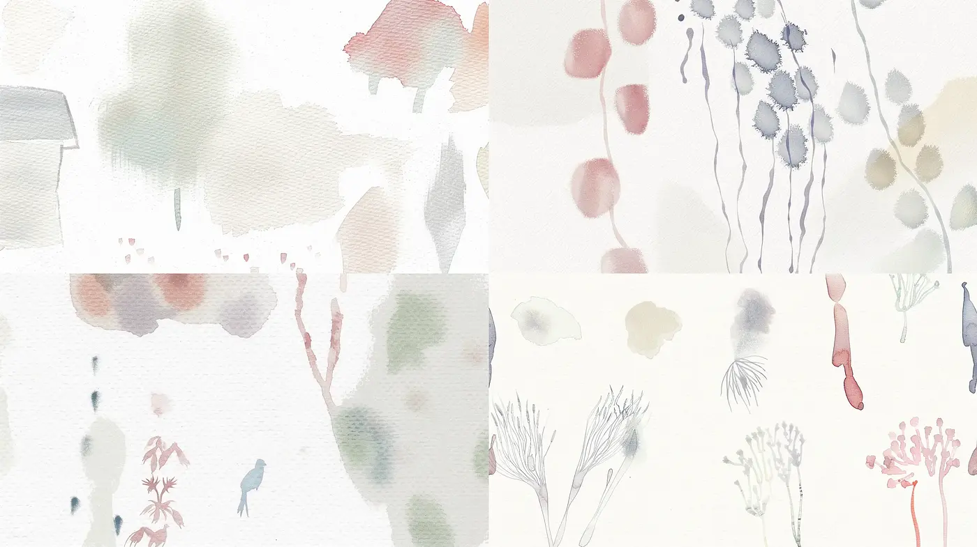 Ethereal Ink Wash Dreamscapes - Midjourney sref style