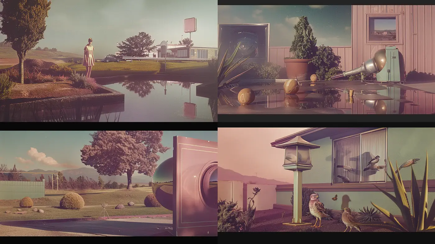 Pastel Dreamscape of Serene Suburbia - Midjourney sref style