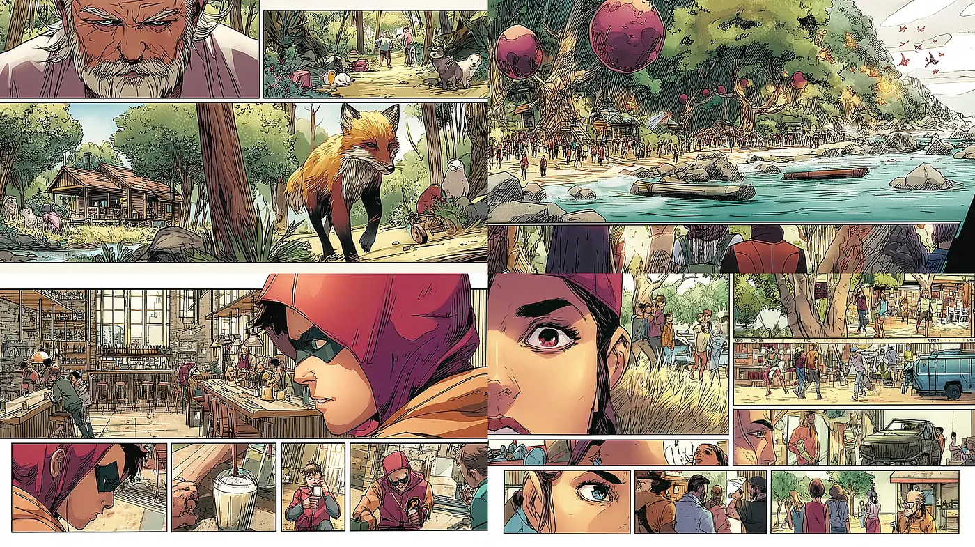Vibrant Comic Style with Rich Detailing and Narrative Depth - Midjourney sref style