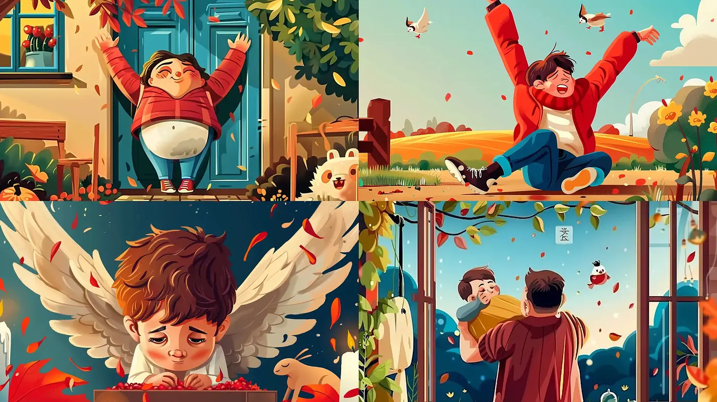 Autumnal Warmth in Joyful Digital Illustrations - Midjourney sref style