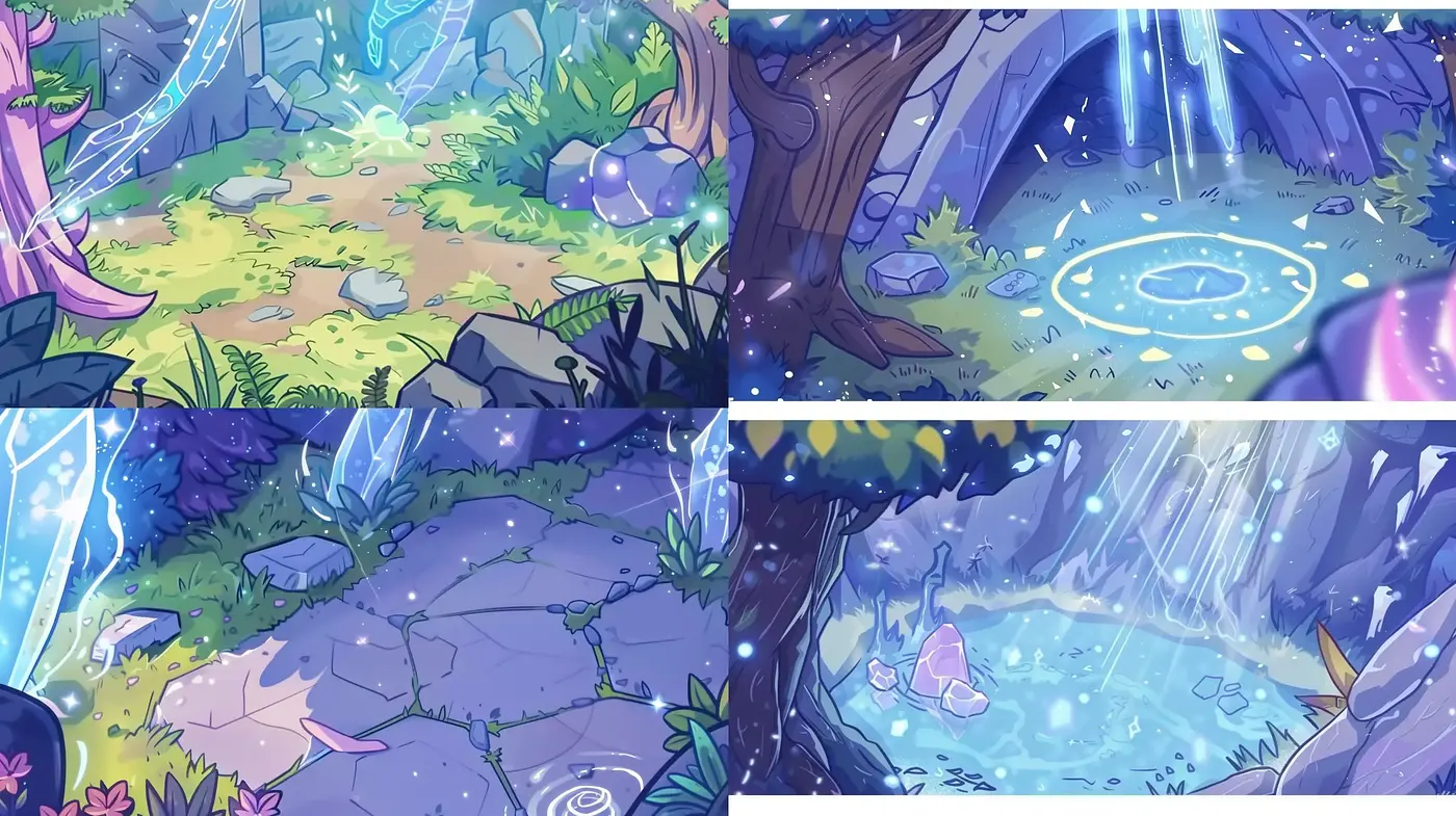 Ethereal Anime-Inspired Enchanted Forest Sceneries - Midjourney sref style