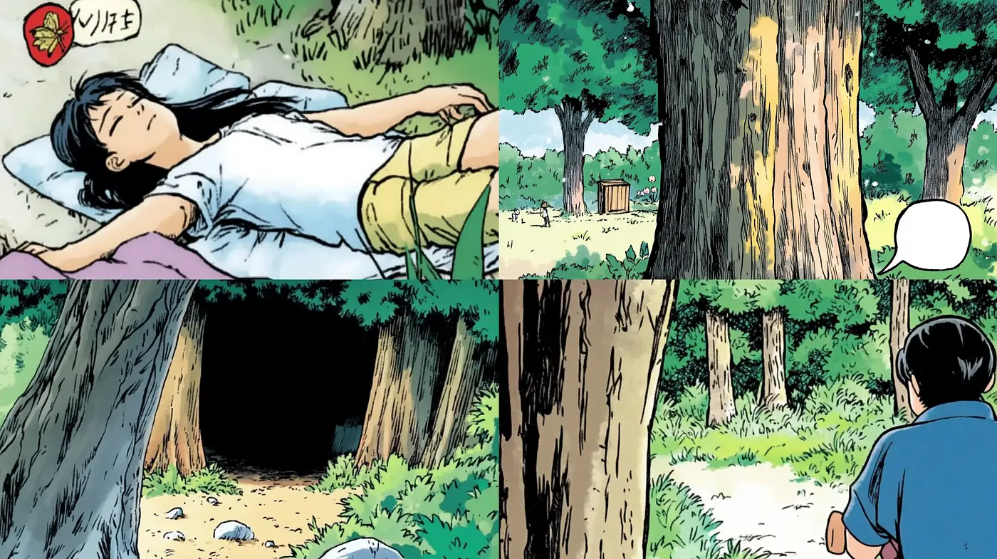 Serene Nature Embrace with a Hand-Drawn Aesthetic - Midjourney sref style