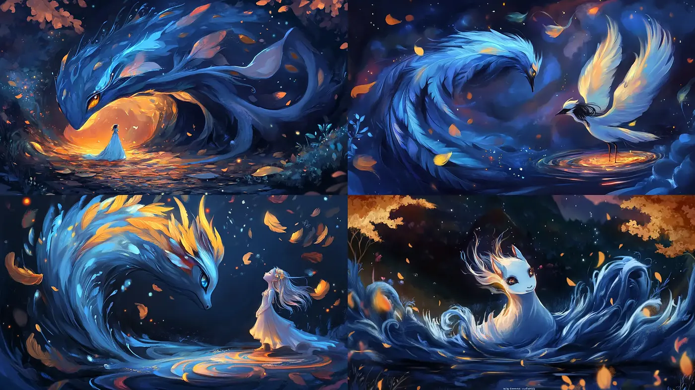 Ethereal Nocturnal Essence with a Fantastical Brushwork - Midjourney sref style