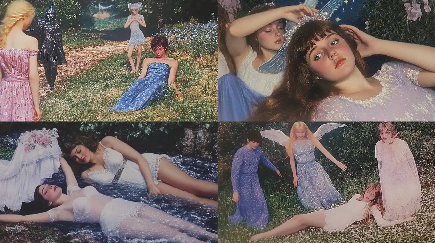 Dreamlike Pastoral Scenes in Soft Textured Hues - Midjourney sref style