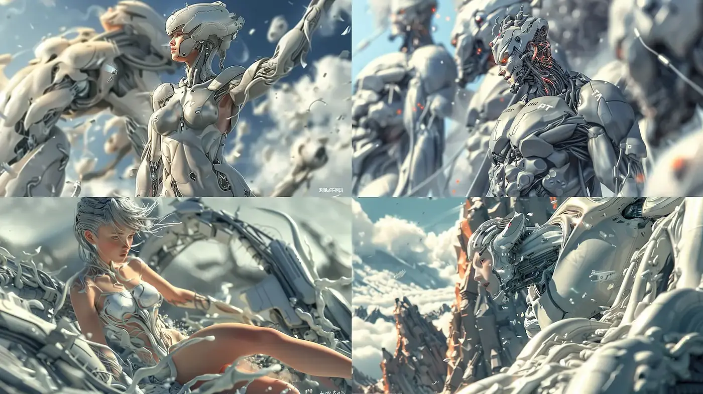 Futuristic cybernetic aesthetics with an ethereal and dynamic quality - Midjourney sref style