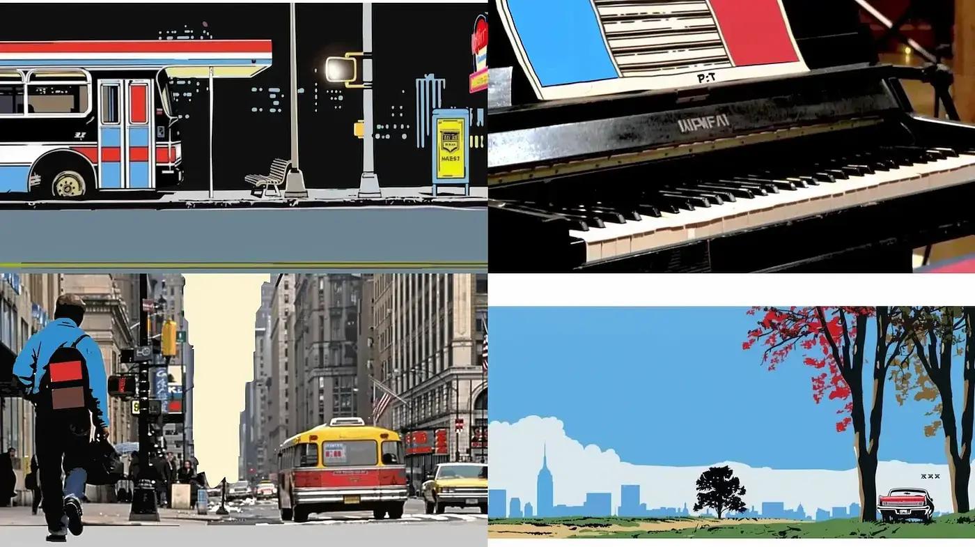 Cinematic Urban Illustrations with Retro Aesthetics - Midjourney sref style