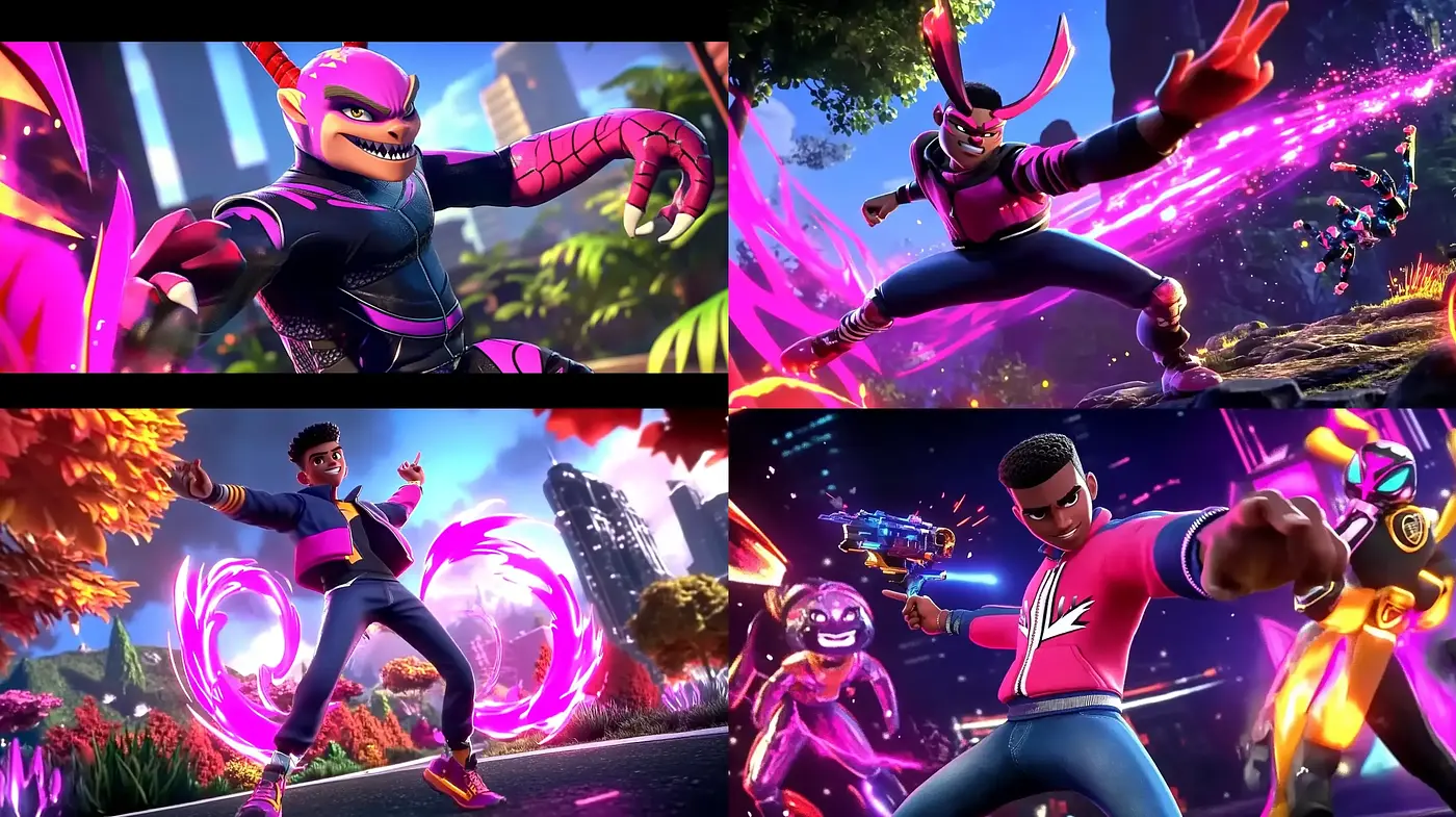 Dynamic, High-Energy Comic Book Animation Fusion - Midjourney sref style