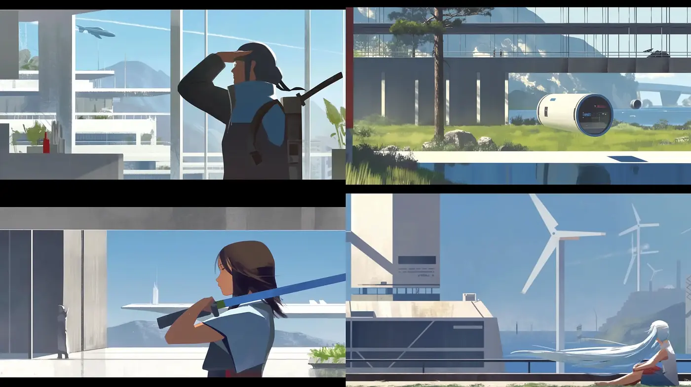 Futuristic Serenity: A Homogeneous Blend of Sci-Fi Elements and Contemporary Clean Lines - Midjourney sref style