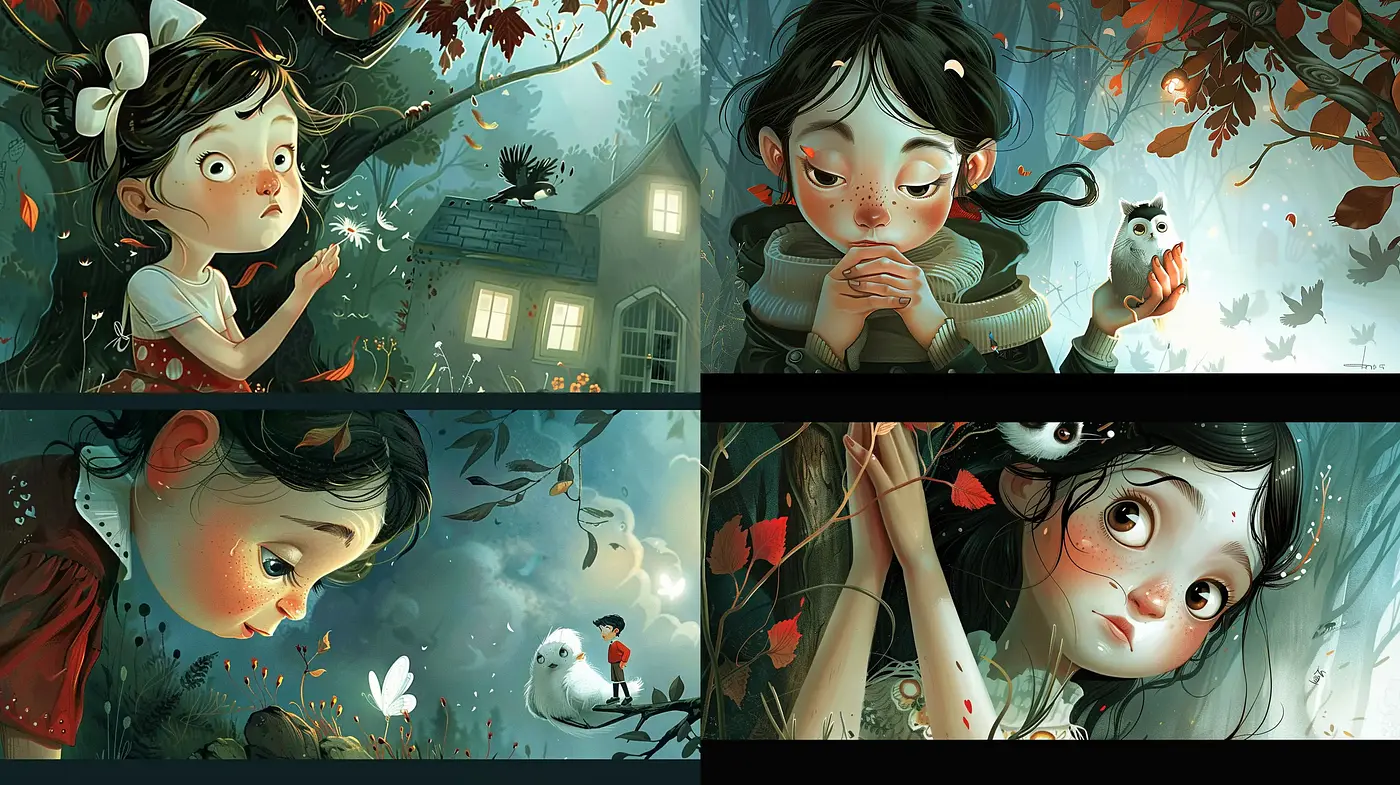 Whimsical Storybook Enchantment in Lush Autumn Hues - Midjourney sref style