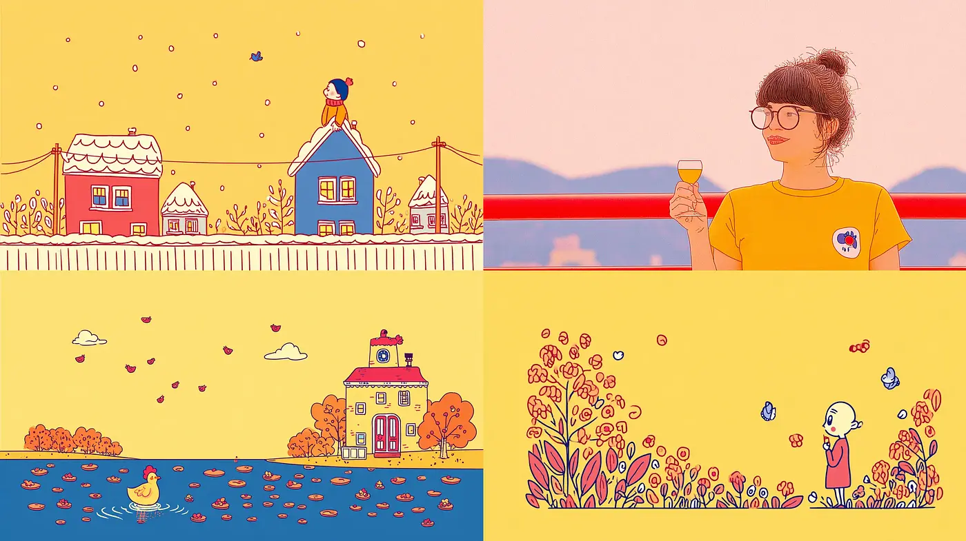 Charming and Whimsical Illustrative Style with Pastel Tonality - Midjourney sref style