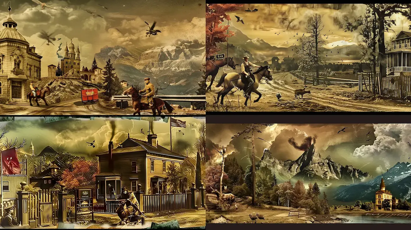 A Harmonious Blend of Realism and Nostalgia in Nature-themed Illustrations - Midjourney sref style