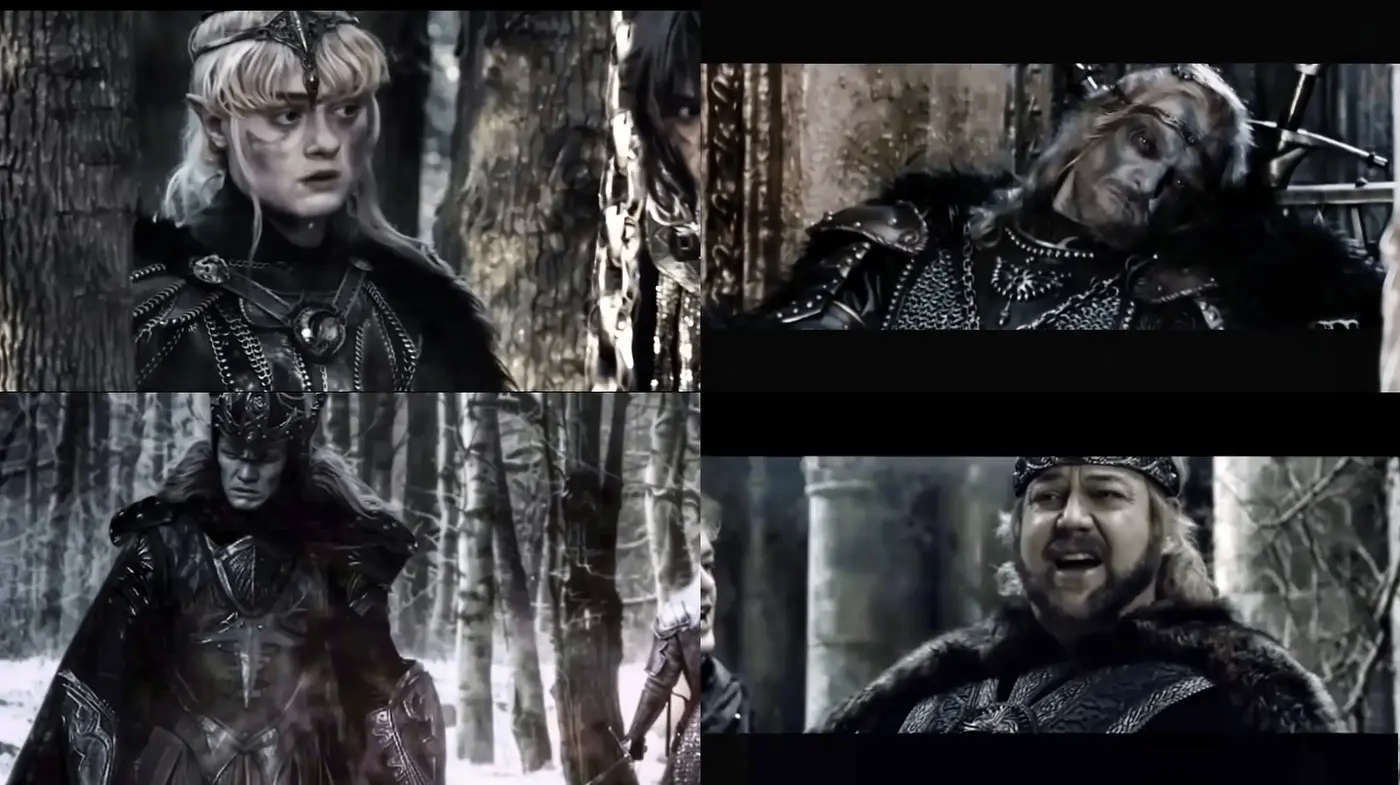 Monochromatic Fantasy Cinematic Expressions - Midjourney sref style
