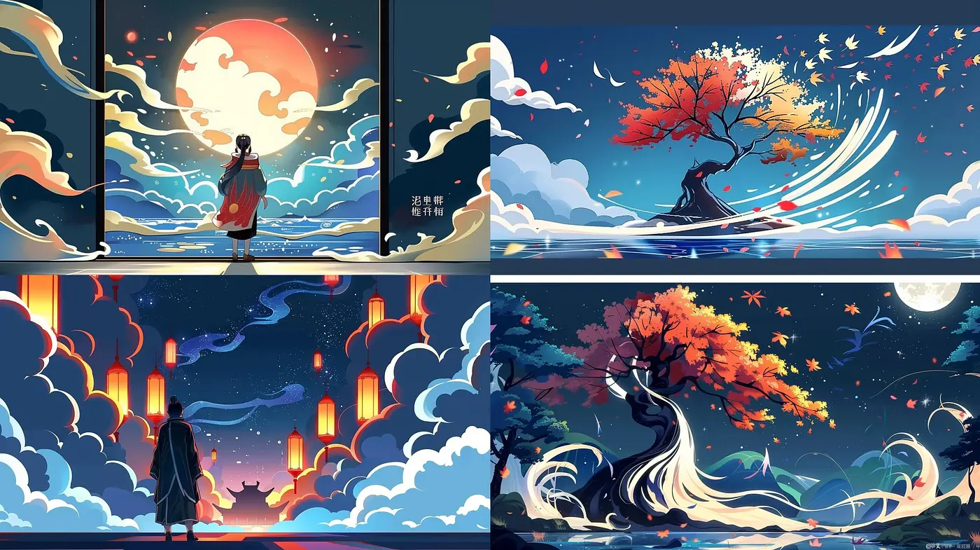 Consistent Elements of Stylized Nostalgia in Diverse Visual Narratives - Midjourney sref style