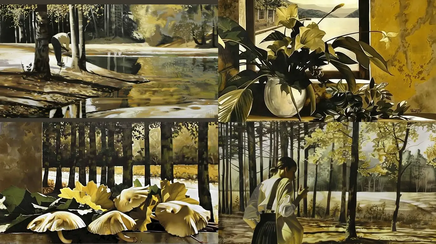 Ethereal Sepia Tones of Nature and Serenity - Midjourney sref style