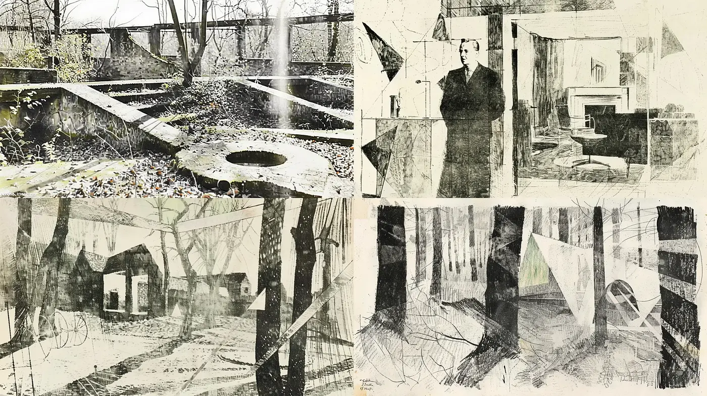 Monochrome Tapestry: A Collage of Time and Memory - Midjourney sref style