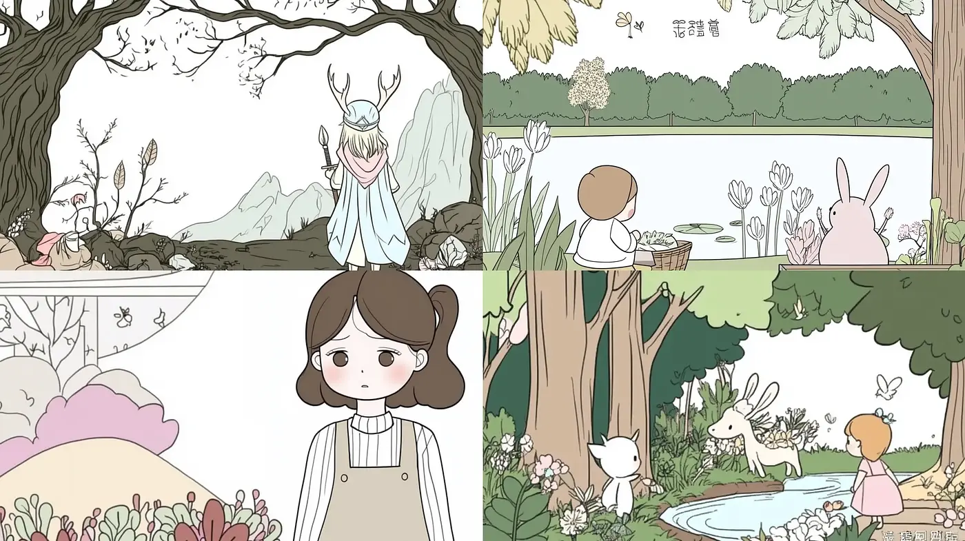 Whimsical Pastoral Serenity: A Consistent Exploration of Soft-Hued Storybook Enchantment - Midjourney sref style