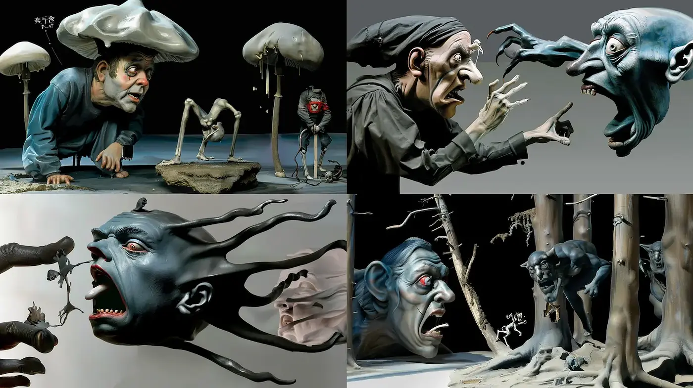 Surreal and Disturbing Imagery with a Touch of Dark Fantasy - Midjourney sref style