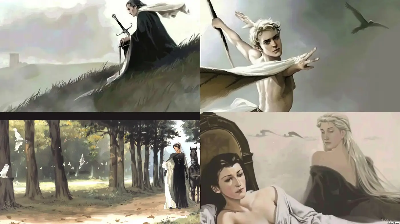 Ethereal Elegance of a Bygone Era in Pastel Brushstrokes - Midjourney sref style