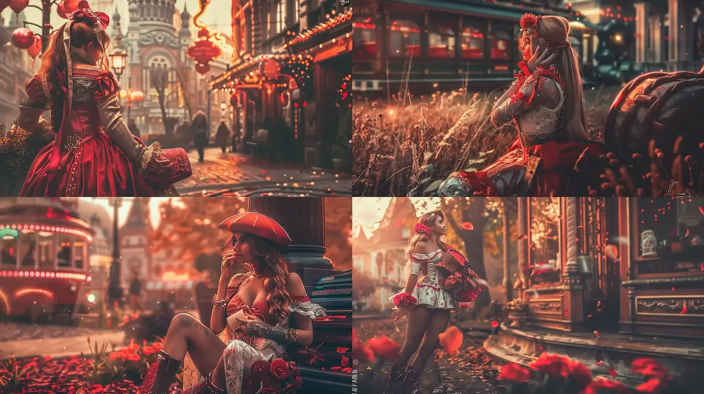 Whimsical and Romantic Visuals with Detailed Textures and Warm Tones - Midjourney sref style
