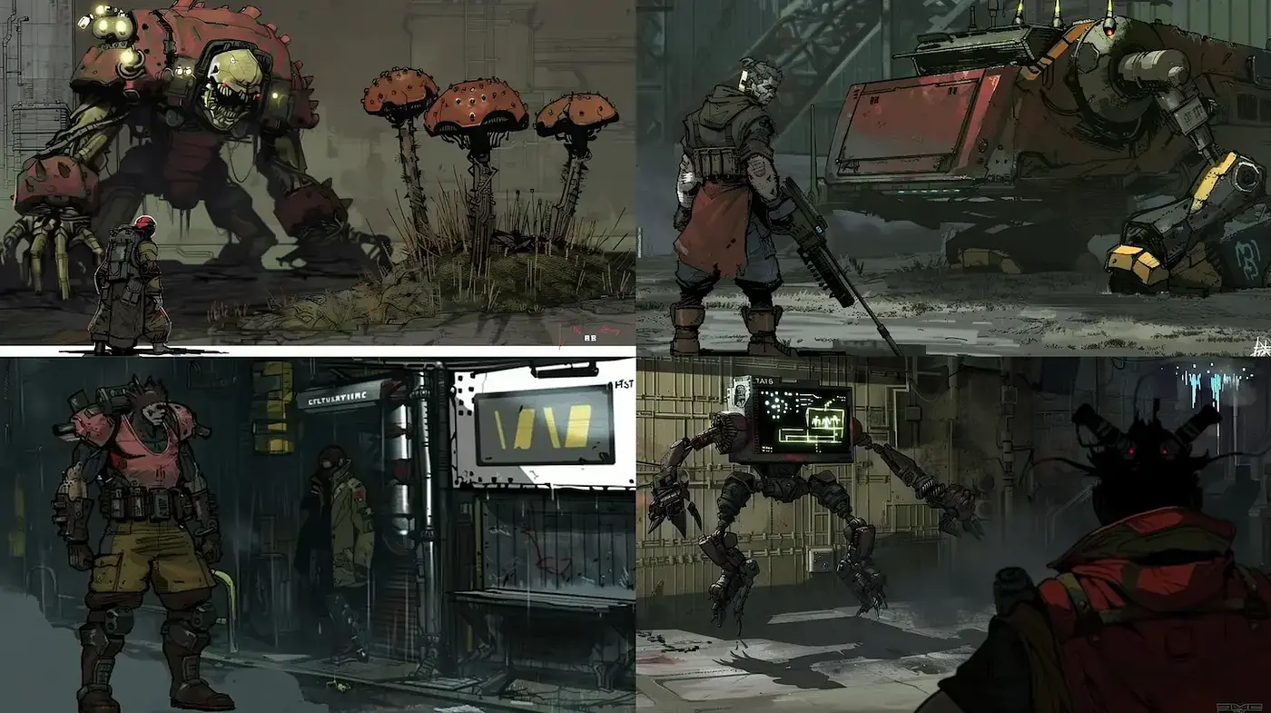 Dystopian Cyberpunk Meets Intricate Character Design - Midjourney sref style