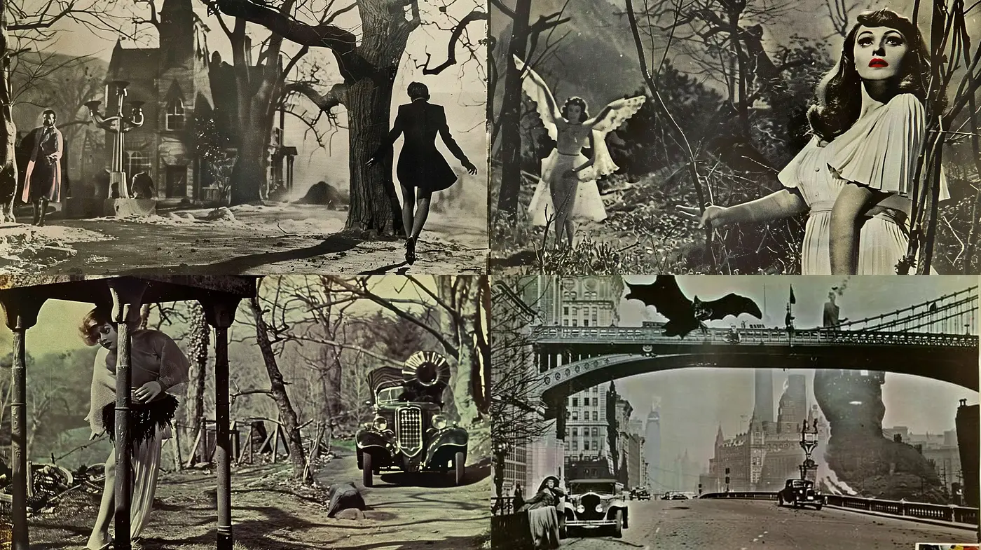 Ethereal Sepia Dreamscape: A Homage to Cinematic Surrealism - Midjourney sref style