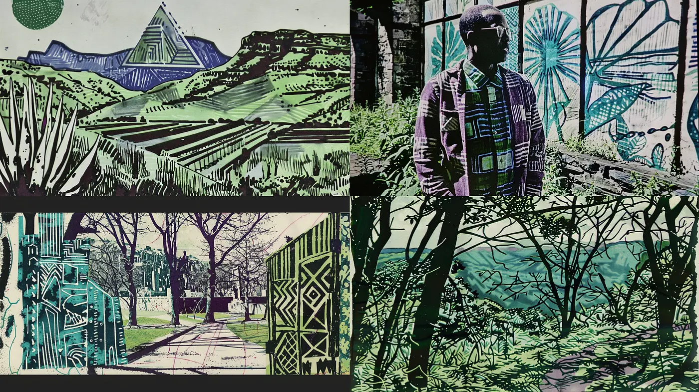 Textured Vintage Sketches with a Surrealist Twist - Midjourney sref style