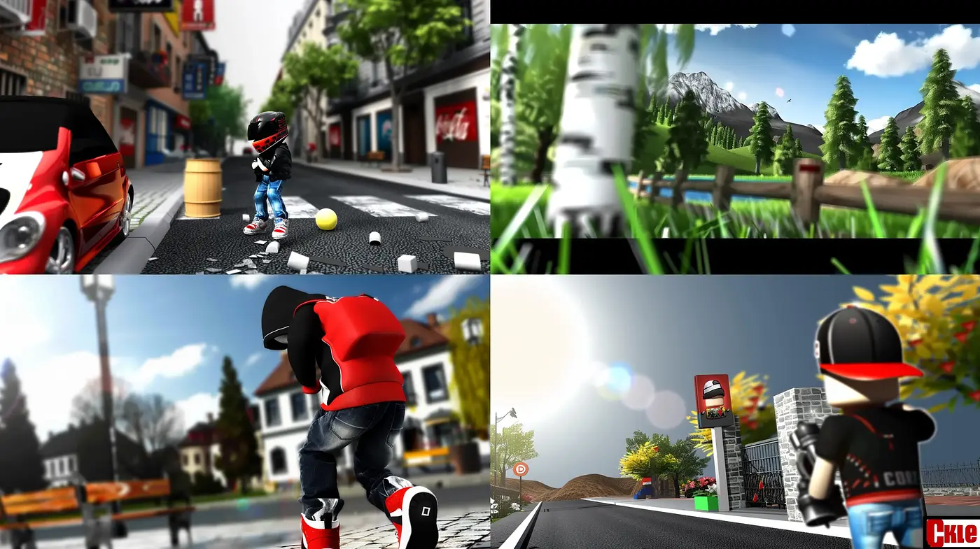 Contemporary Digital Vistas with Vivid Cartoonesque Characters - Midjourney sref style