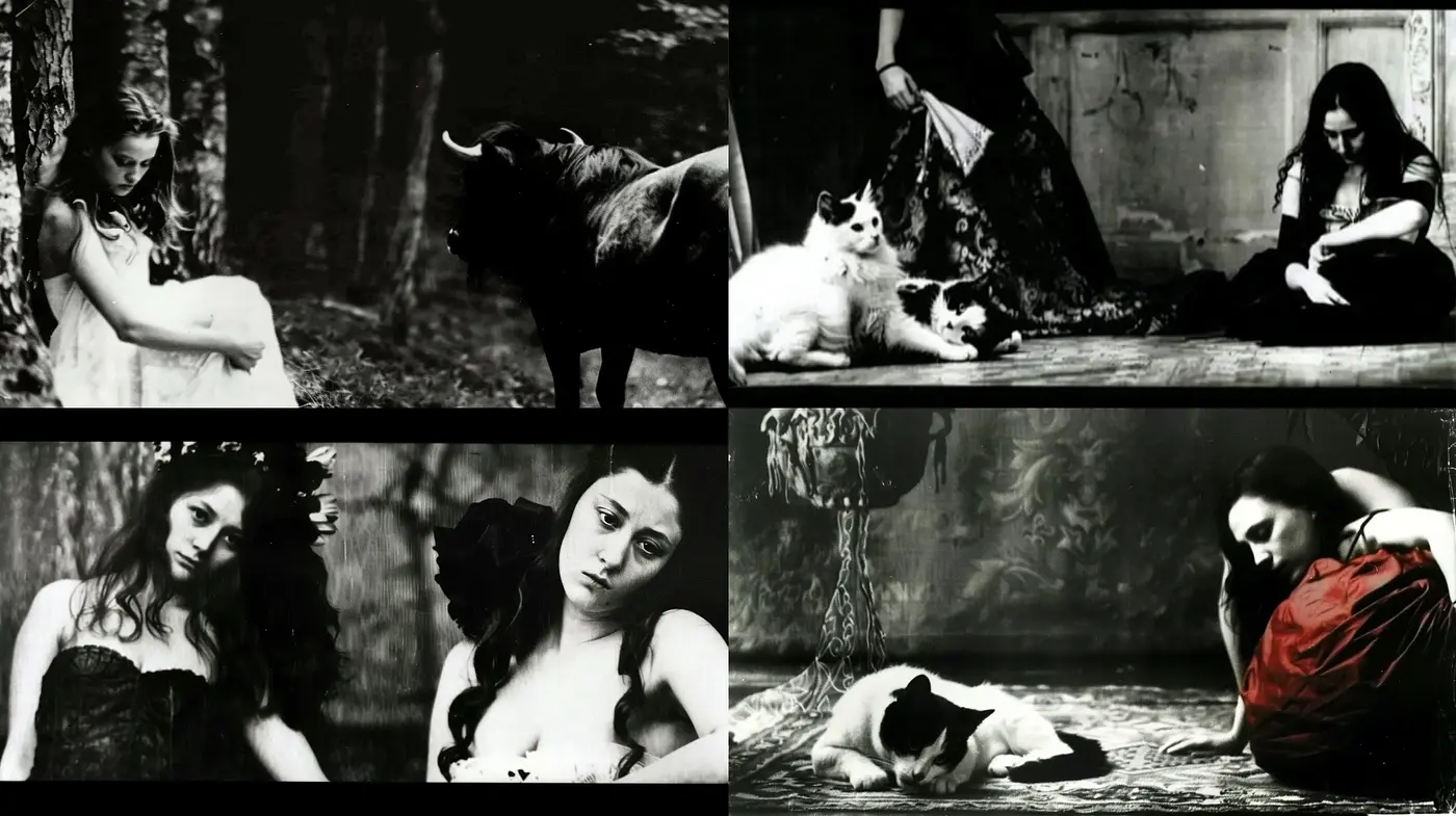 Gothic Reverie in Monochromatic Dreamscapes - Midjourney sref style