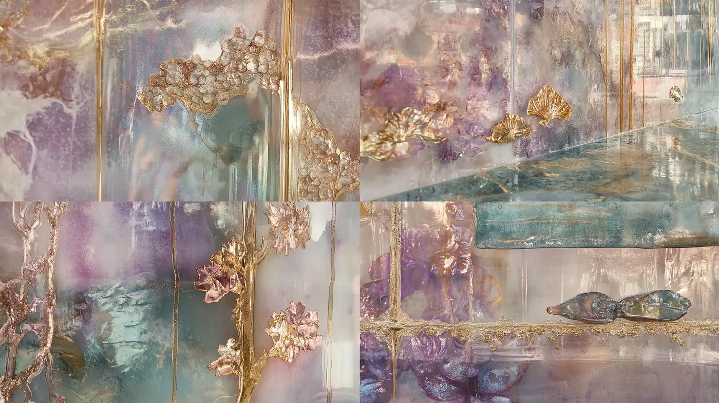 Ethereal Gilded Textures in Surreal Painting - Midjourney sref style