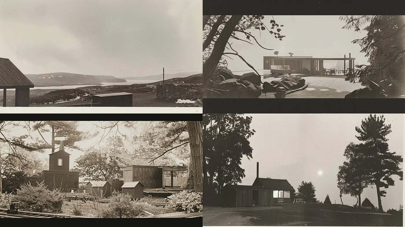 Monochrome Serenity: A Nostalgic Homage to Vintage Architectural Photography - Midjourney sref style