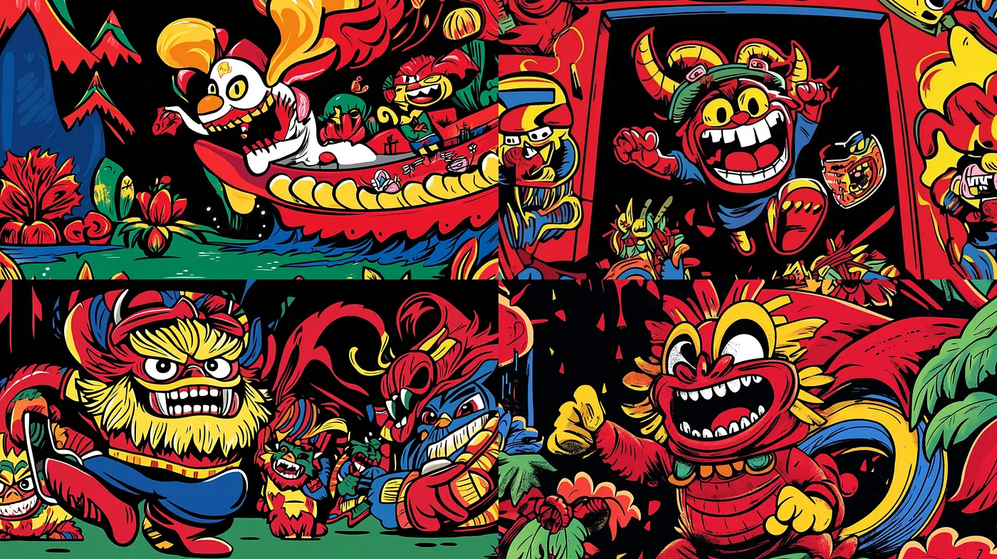 Vibrant and Playful Illustrative Style with a Cultural Celebration Theme - Midjourney sref style