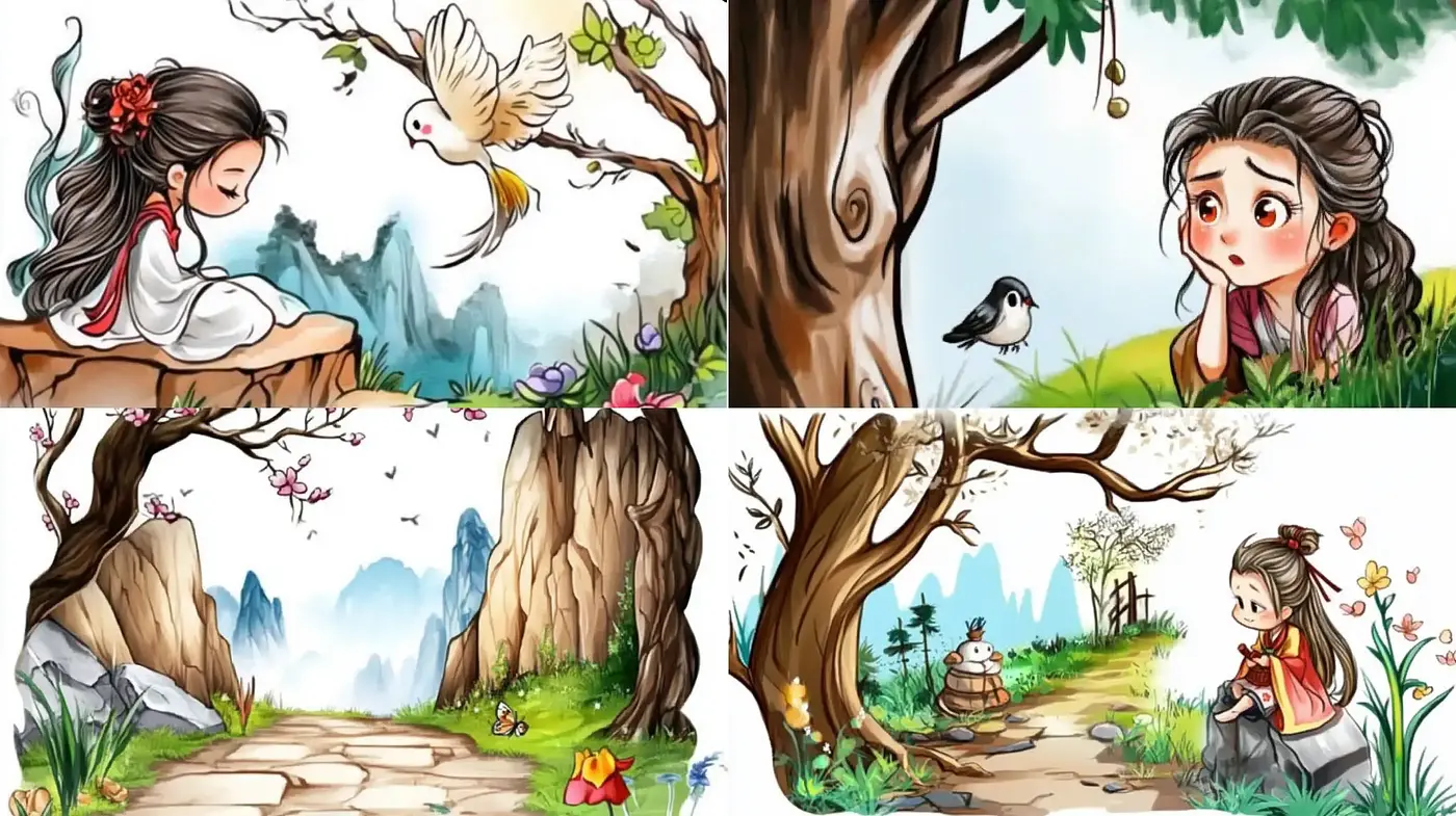 Enchanting Storybook Illustrations with Pastoral Elegance - Midjourney sref style