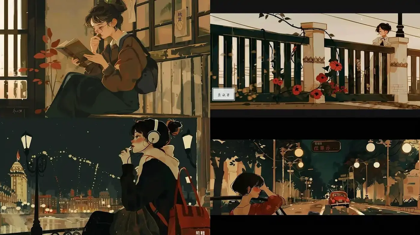 Cinematic Nostalgia with an Artful Blend of Urban Aesthetics - Midjourney sref style